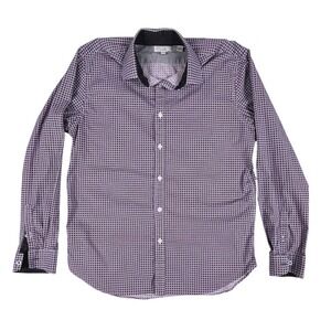Con.Struct Mens Slim Fit Purple Geometric Print Button Down Dress Shirt L